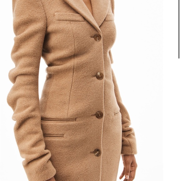 ALEXANDER WANG FITTED LONG WOOL COAT - Picture 6 of 9